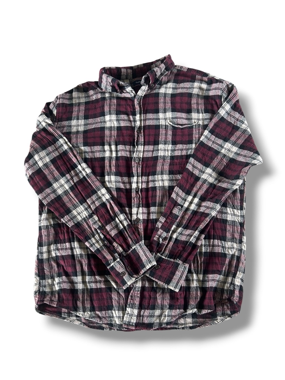 [Croft & Barrow] Maroon Black and White Flannel